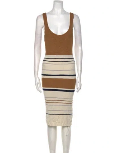 Pre-owned Opening Ceremony Striped Knee-length Dress In Neutral