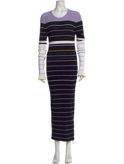 Pre-owned Opening Ceremony Striped Long Dress In Black