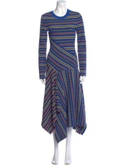 Pre-owned Opening Ceremony Striped Long Dress In Blue
