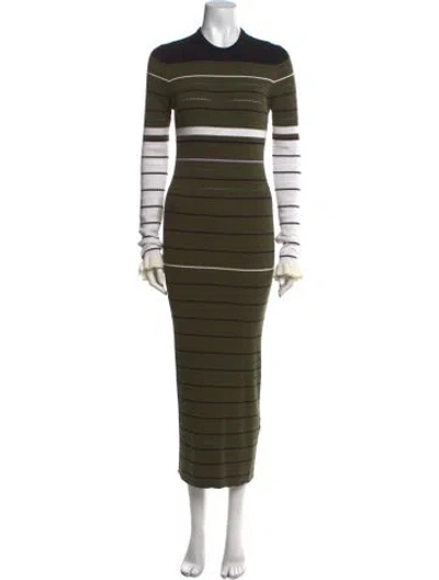 Pre-owned Opening Ceremony Striped Long Dress In Green