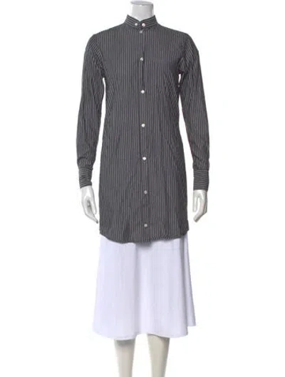 Pre-owned Opening Ceremony Striped Long Sleeve Button-up Top In Gray