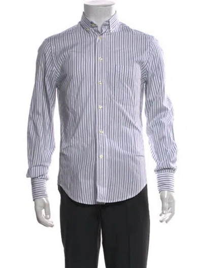 Pre-owned Opening Ceremony Striped Long Sleeve Dress Shirt In White