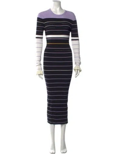 Pre-owned Opening Ceremony Striped Midi Length Dress In Black