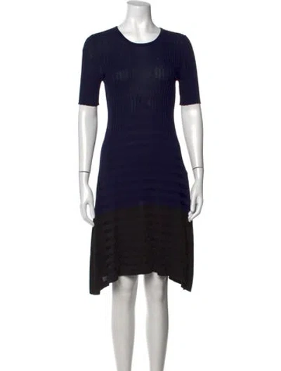 Pre-owned Opening Ceremony Striped Midi Length Dress In Black/blue