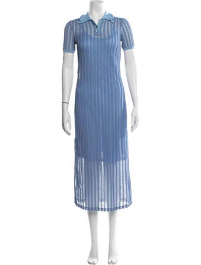 Pre-owned Opening Ceremony Striped Midi Length Dress In Blue