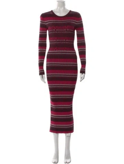 Pre-owned Opening Ceremony Striped Midi Length Dress In Pink