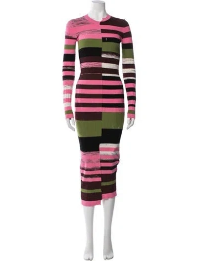 Pre-owned Opening Ceremony Striped Midi Length Dress In Pink