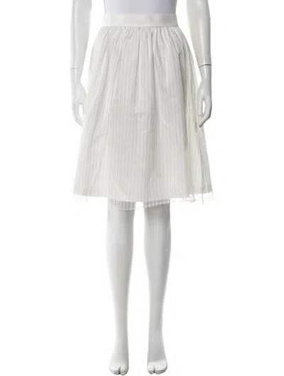 Pre-owned Opening Ceremony Striped Midi Length Skirt In White