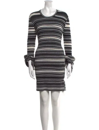 Pre-owned Opening Ceremony Striped Mini Dress In Black