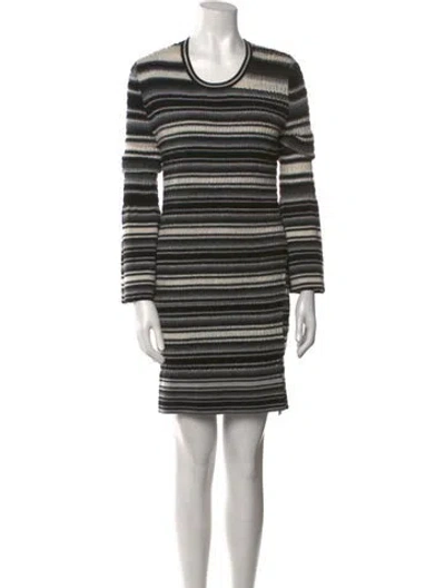 Pre-owned Opening Ceremony Striped Mini Dress In Black