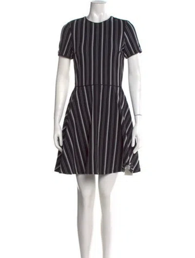 Pre-owned Opening Ceremony Striped Mini Dress In Black