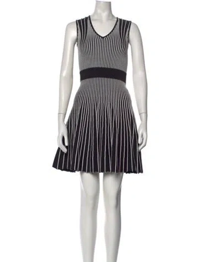 Pre-owned Opening Ceremony Striped Mini Dress In Black
