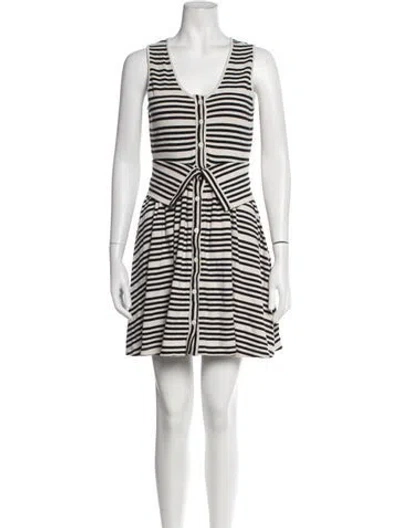 Pre-owned Opening Ceremony Striped Mini Dress In Black/neutrals
