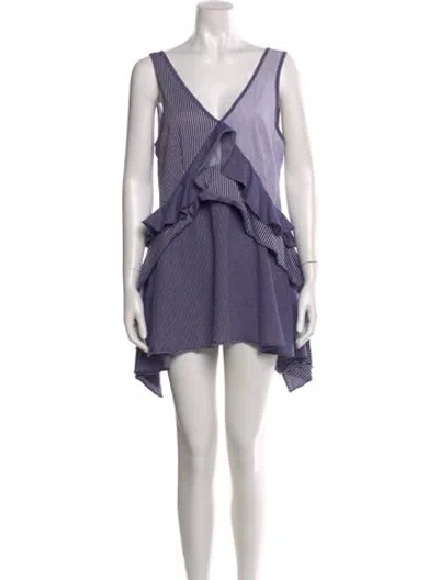 Pre-owned Opening Ceremony Striped Mini Dress In Blue