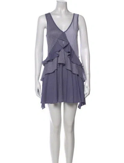 Pre-owned Opening Ceremony Striped Mini Dress In Blue