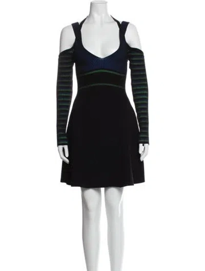 Pre-owned Opening Ceremony Striped Mini Dress In Blue