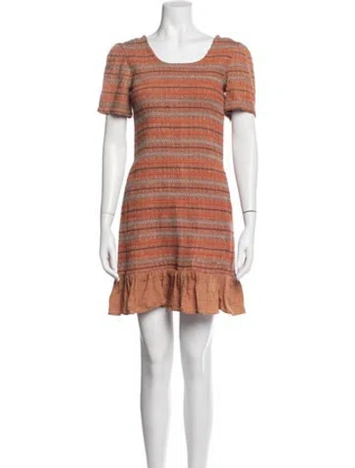 Pre-owned Opening Ceremony Striped Mini Dress In Brown