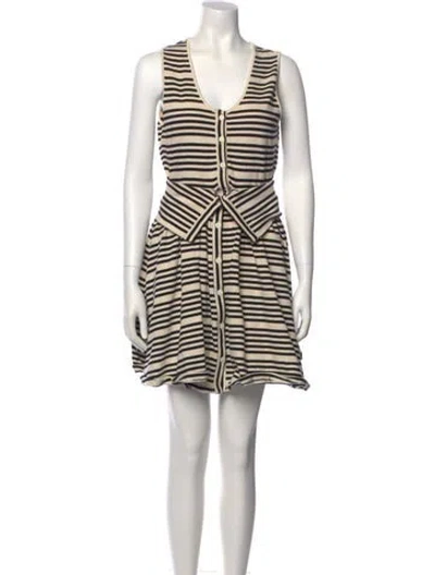 Pre-owned Opening Ceremony Striped Mini Dress In Neutral