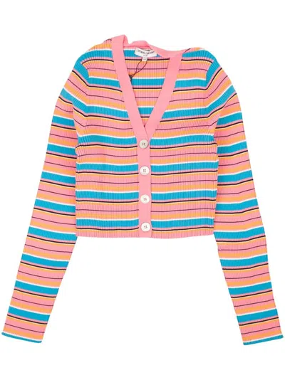 OPENING CEREMONY STRIPED RIBBED CARDIGAN