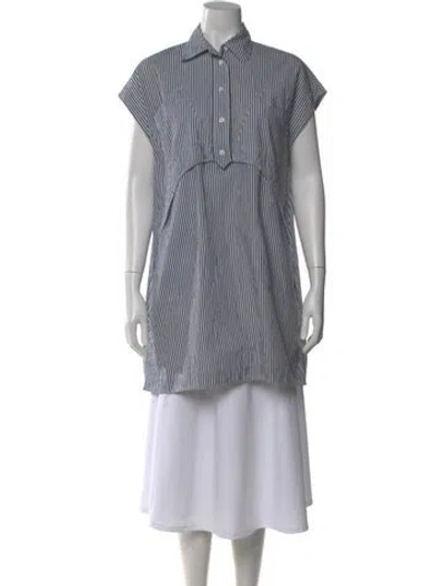 Pre-owned Opening Ceremony Striped Short Sleeve Button-up Top In Multi