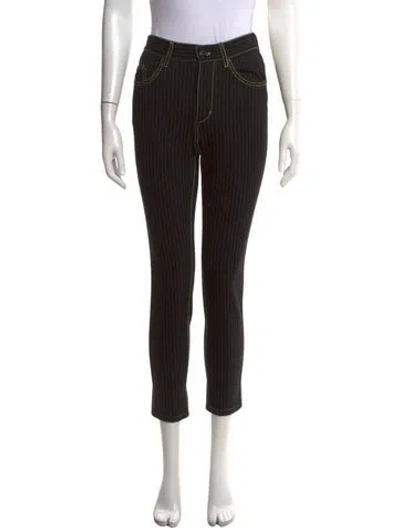 Pre-owned Opening Ceremony Striped Skinny Leg Pants In Black