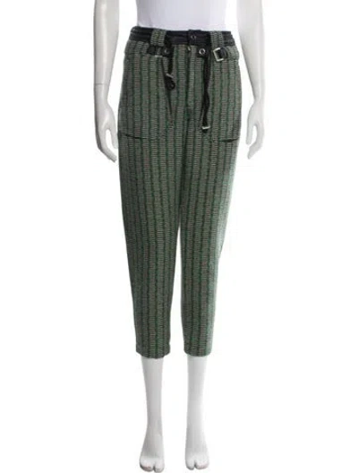 Pre-owned Opening Ceremony Striped Straight Leg Pants In Green