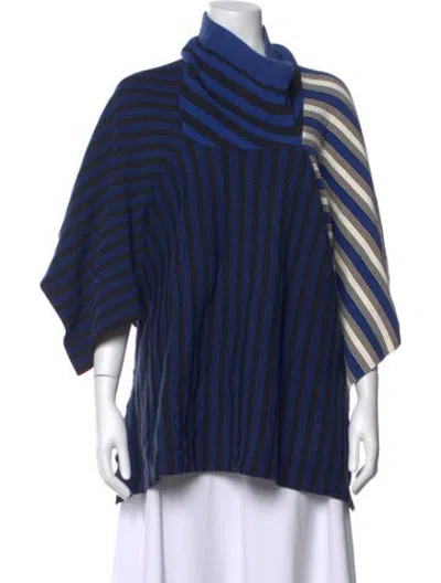 Pre-owned Opening Ceremony Striped Turtleneck Sweater In Blue