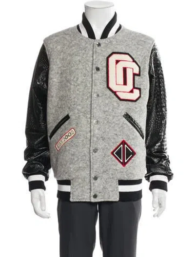 Pre-owned Opening Ceremony Striped Varsity Jacket In Gray
