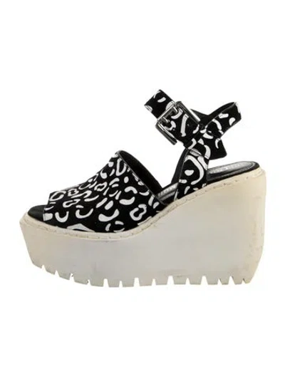 Pre-owned Opening Ceremony Suede Animal Print Sandals In White