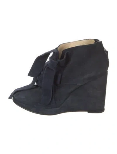 Pre-owned Opening Ceremony Suede Boots In Blue