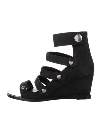 Pre-owned Opening Ceremony Suede Gladiator Sandals In Black