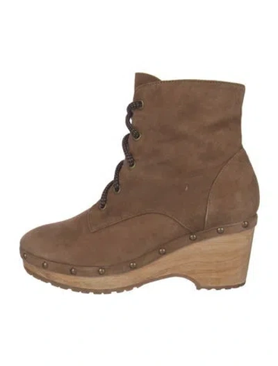 Pre-owned Opening Ceremony Suede Lace-up Boots In Brown
