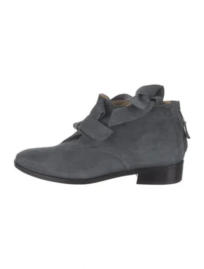 Pre-owned Opening Ceremony Suede Lace-up Boots In Gray