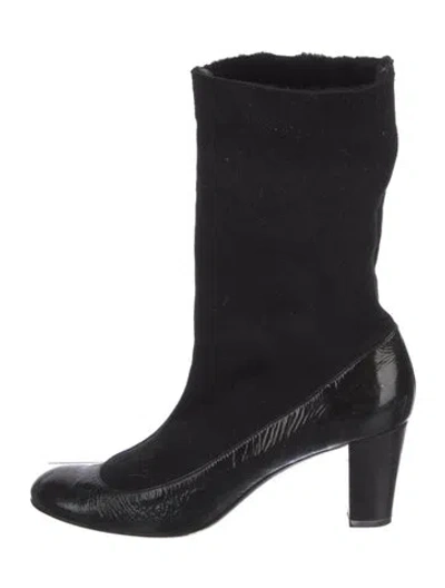 Pre-owned Opening Ceremony Suede Sock Boots In Black