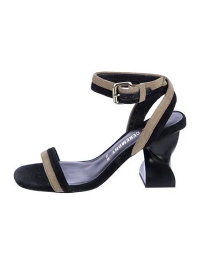 Pre-owned Opening Ceremony Suede Striped Sandals In Blue