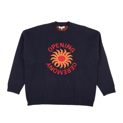 Opening Ceremony Sun Logo Collegiate Sweater - Navy In Blue