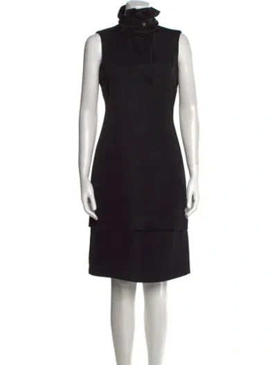 Pre-owned Opening Ceremony Turtleneck Knee-length Dress In Black