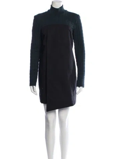 Pre-owned Opening Ceremony Turtleneck Mini Dress In Blue