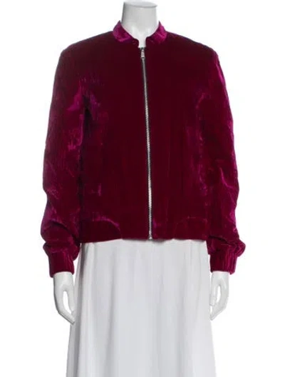 Pre-owned Opening Ceremony Velvet Bomber Jacket In Pink