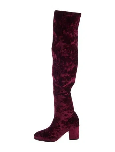 Pre-owned Opening Ceremony Velvet Boots In Burgundy