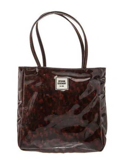 Pre-owned Opening Ceremony Vinyl Top Handle Bag In Brown