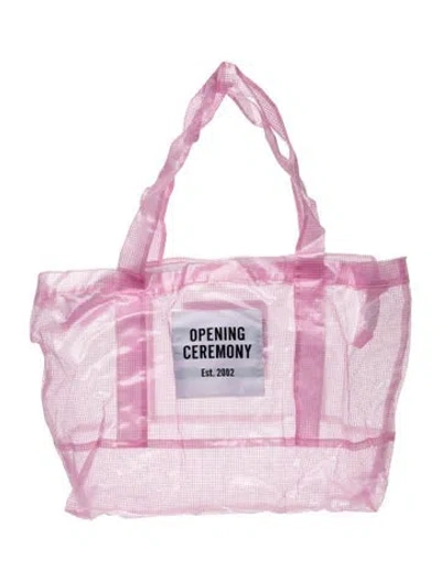 Pre-owned Opening Ceremony Vinyl Tote In Pink