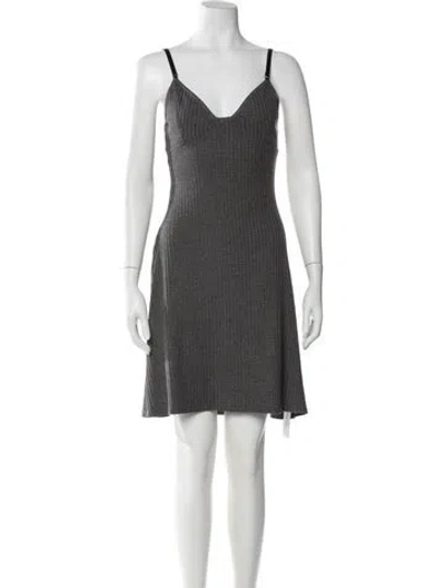 Pre-owned Opening Ceremony V-neck Knee-length Dress In Gray