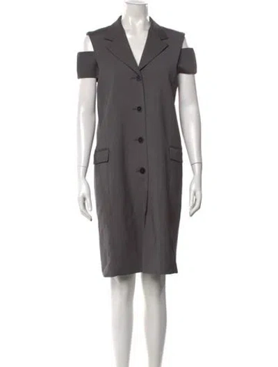 Pre-owned Opening Ceremony V-neck Knee-length Dress In Gray
