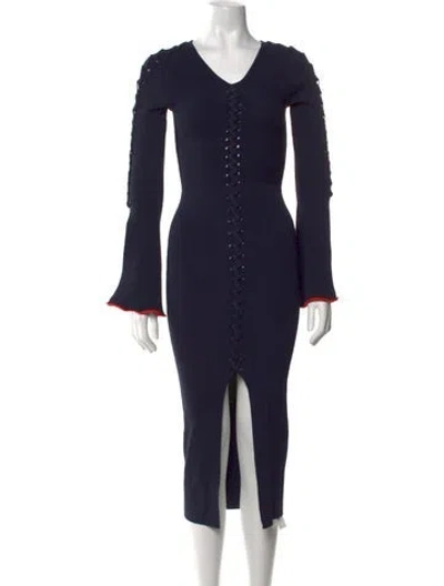 Pre-owned Opening Ceremony V-neck Long Dress In Blue