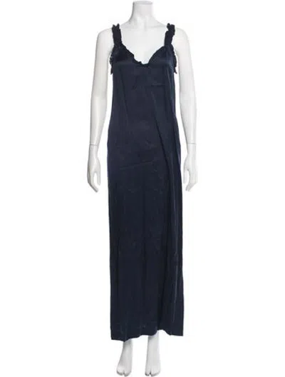 Pre-owned Opening Ceremony V-neck Long Dress W/ Tags In Blue