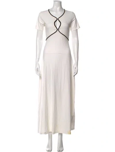 Pre-owned Opening Ceremony V-neck Long Dress In White