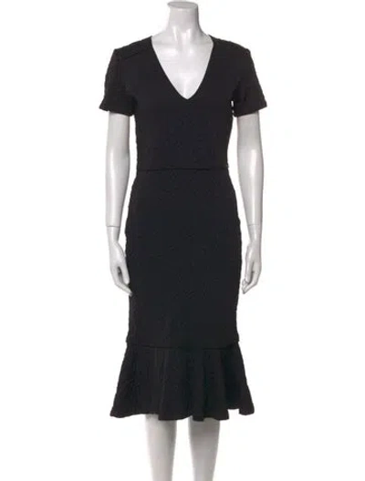 Pre-owned Opening Ceremony V-neck Midi Length Dress In Black