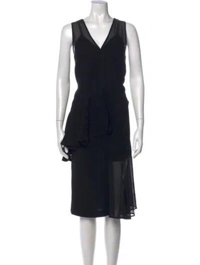 Pre-owned Opening Ceremony V-neck Midi Length Dress In Black