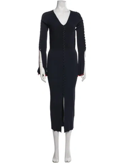 Pre-owned Opening Ceremony V-neck Midi Length Dress W/ Tags In Blue